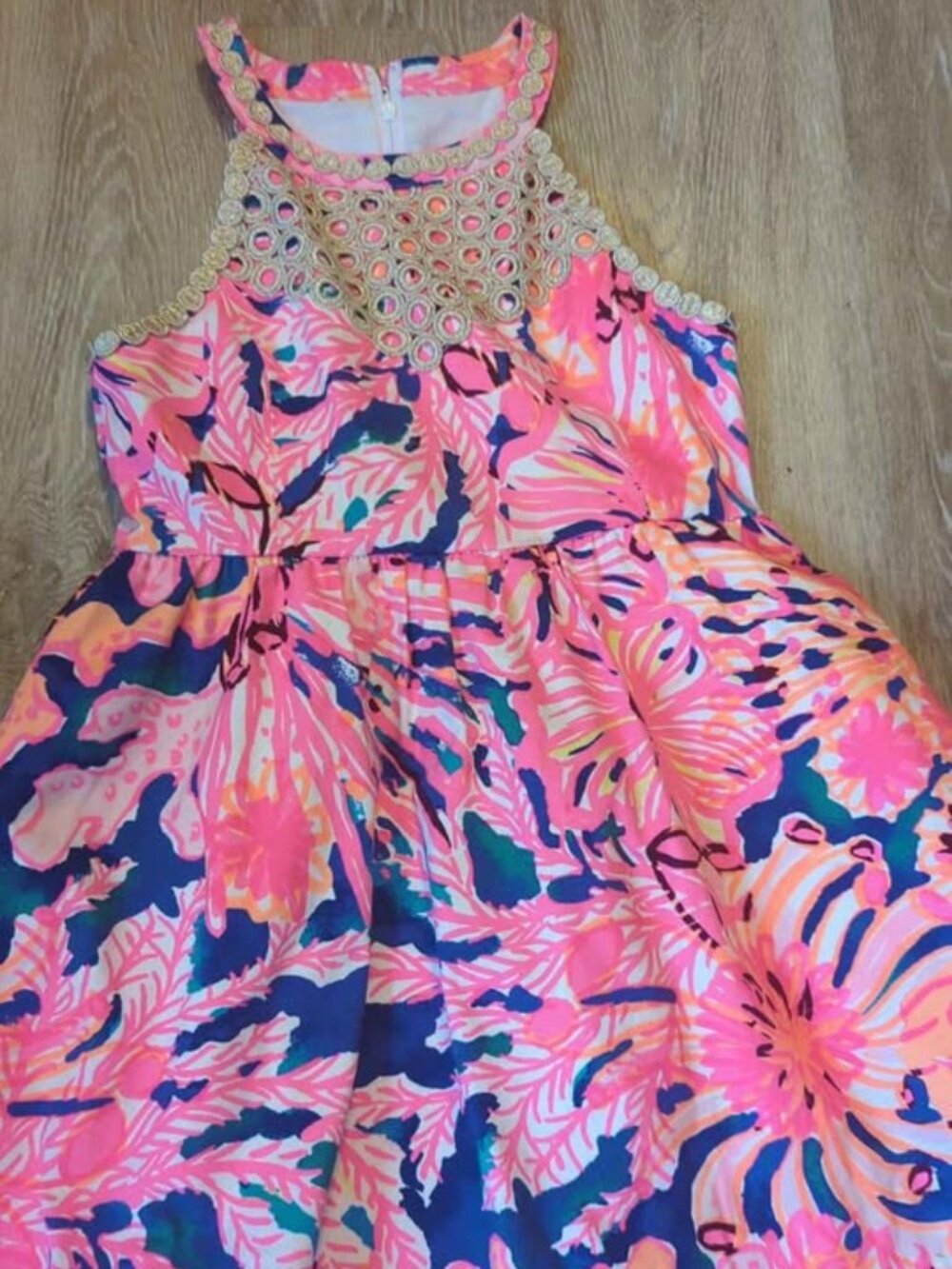 Lilly Pulitzer Halter Neck Colorful Print Dress Size 7